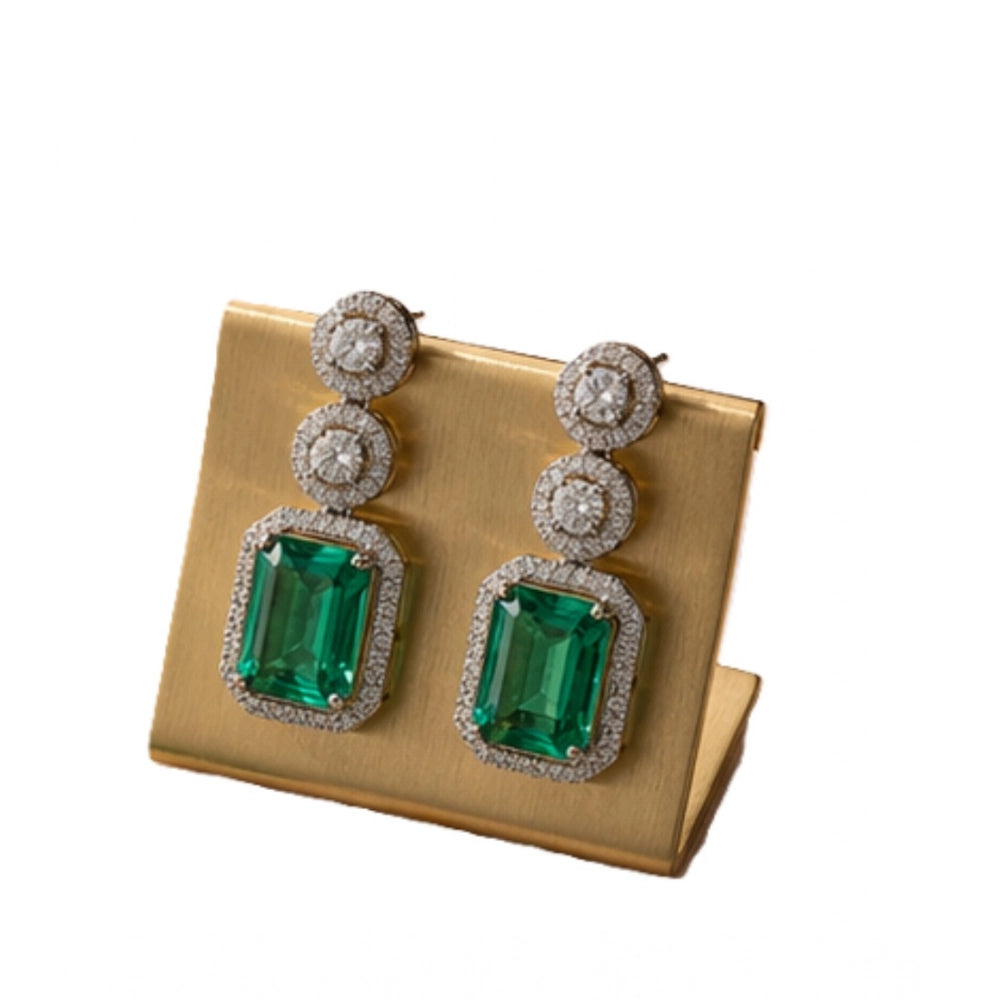 Wonderful Women's Brass Silver Plated Drop Earrings