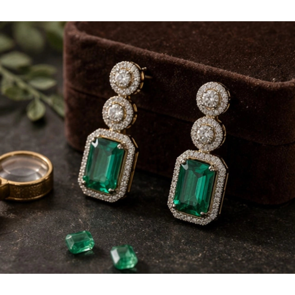 Wonderful Women's Brass Silver Plated Drop Earrings