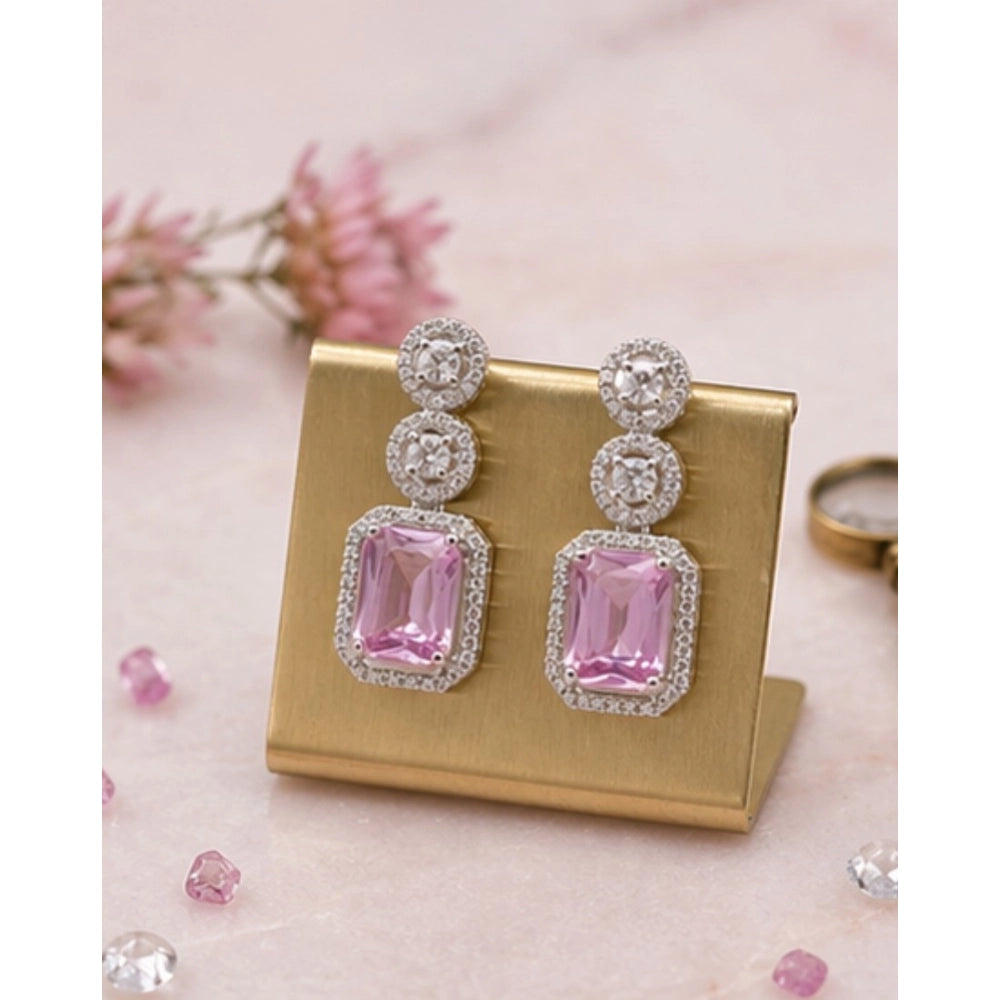 Wonderful Women's Brass Silver Plated Drop Earrings
