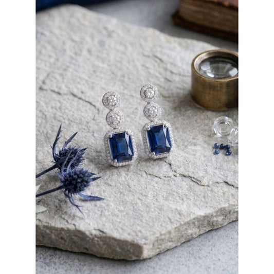 Wonderful Women's Brass Silver Plated Drop Earrings