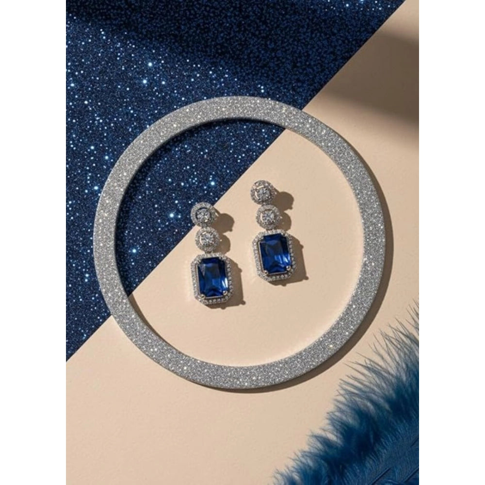 Wonderful Women's Brass Silver Plated Drop Earrings
