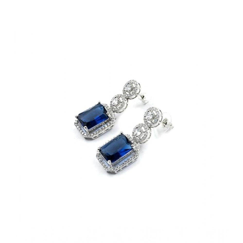 Wonderful Women's Brass Silver Plated Drop Earrings