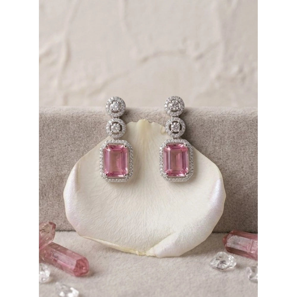 Wonderful Women's Brass Silver Plated Drop Earrings