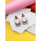 Pretty Women's Brass Silver Plated Chandbali Earrings