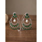 Pretty Women's Brass Silver Plated Chandbali Earrings