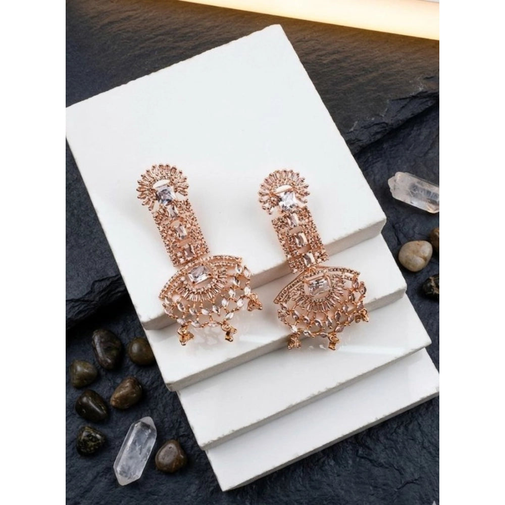 Adorable Women's Brass Silver Plated Drop Earrings