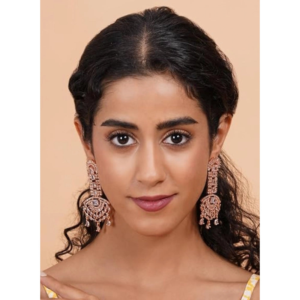 Adorable Women's Brass Silver Plated Drop Earrings