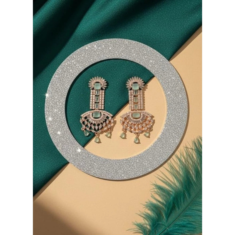 Adorable Women's Brass Silver Plated Drop Earrings