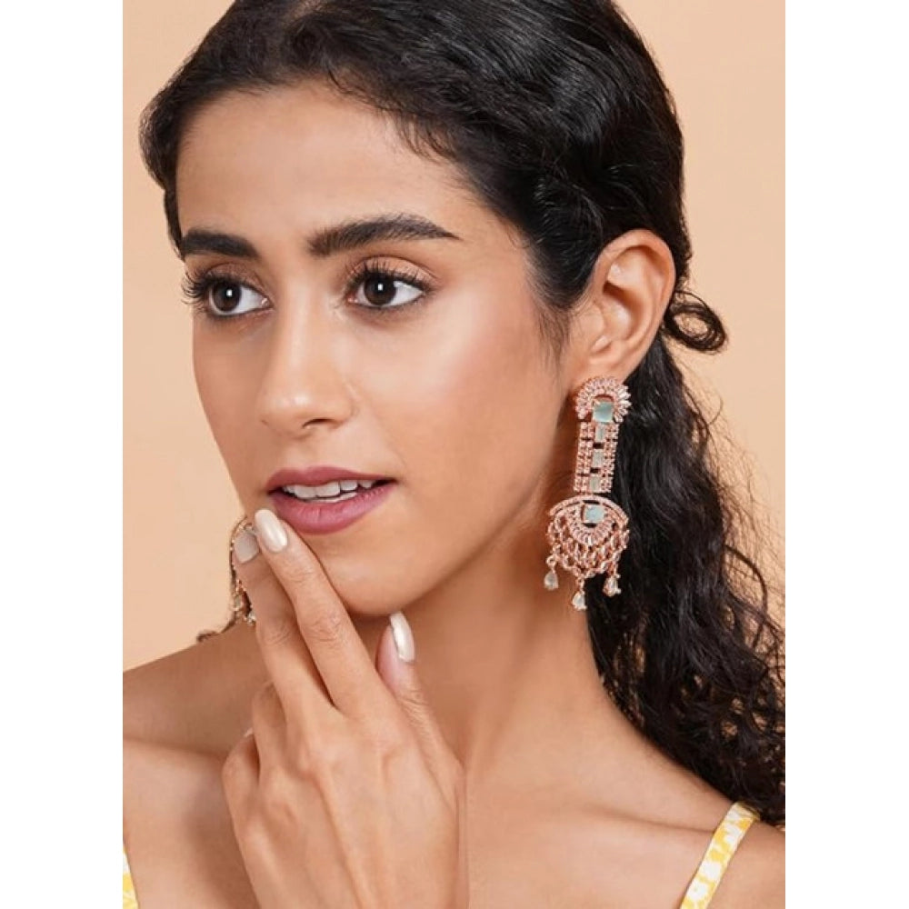 Adorable Women's Brass Silver Plated Drop Earrings