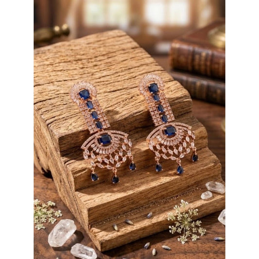 Adorable Women's Brass Silver Plated Drop Earrings