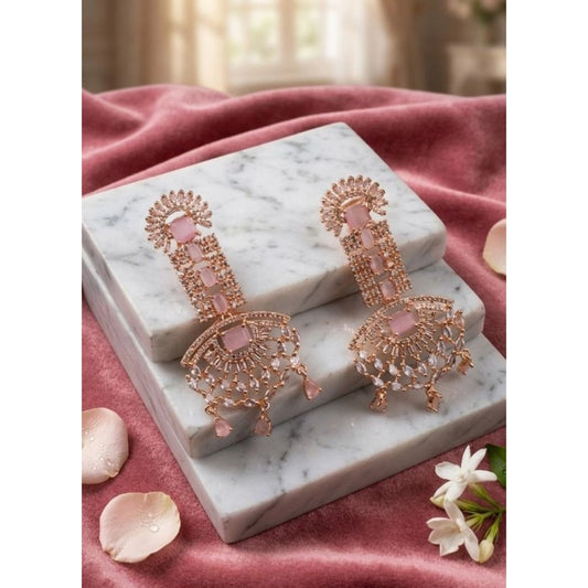 Adorable Women's Brass Silver Plated Drop Earrings