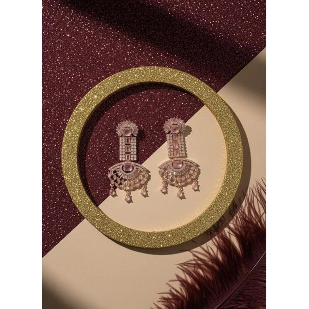 Adorable Women's Brass Silver Plated Drop Earrings