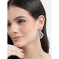 Attractive Women's Brass Silver Plated Drop Earrings