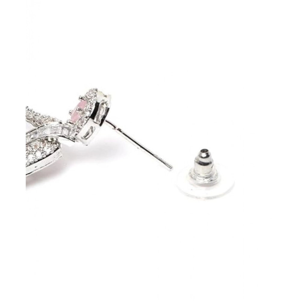Attractive Women's Brass Silver Plated Drop Earrings