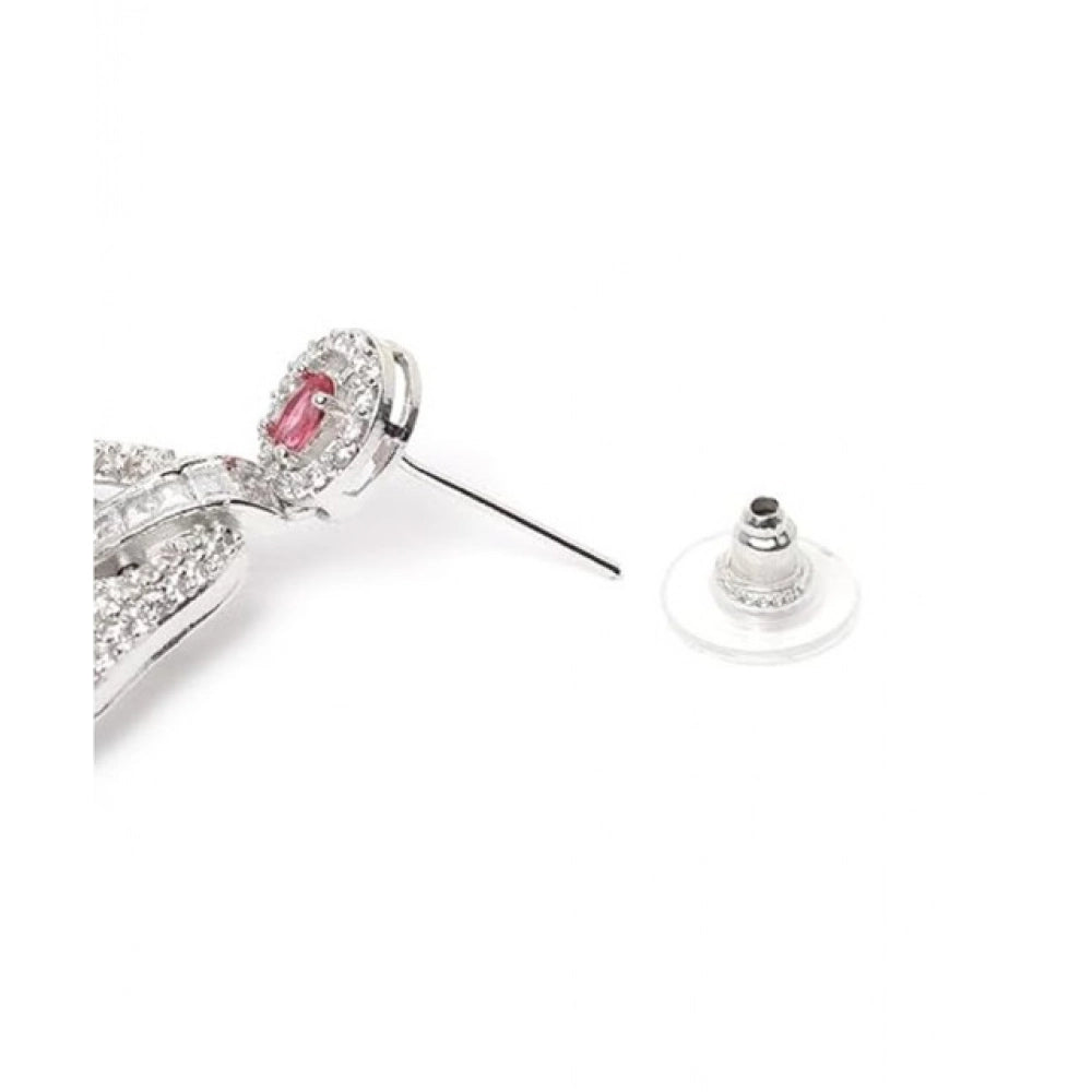 Attractive Women's Brass Silver Plated Drop Earrings