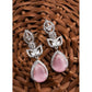 Trendy Women's Brass Silver Plated Drop Earrings