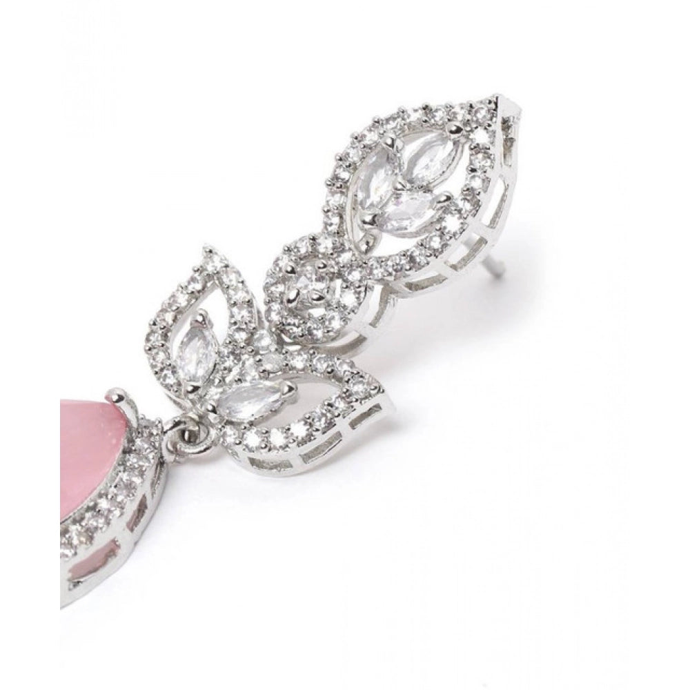 Trendy Women's Brass Silver Plated Drop Earrings