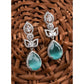 Trendy Women's Brass Silver Plated Drop Earrings