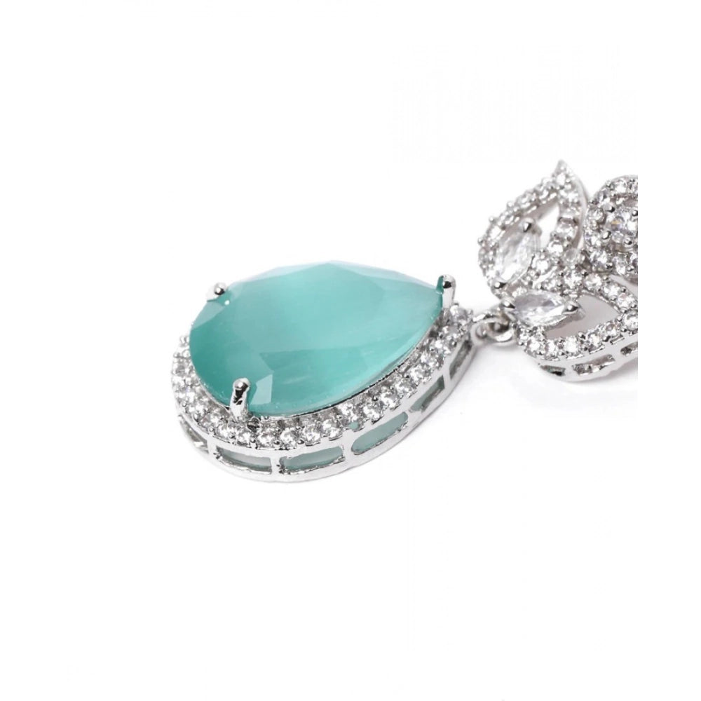 Trendy Women's Brass Silver Plated Drop Earrings