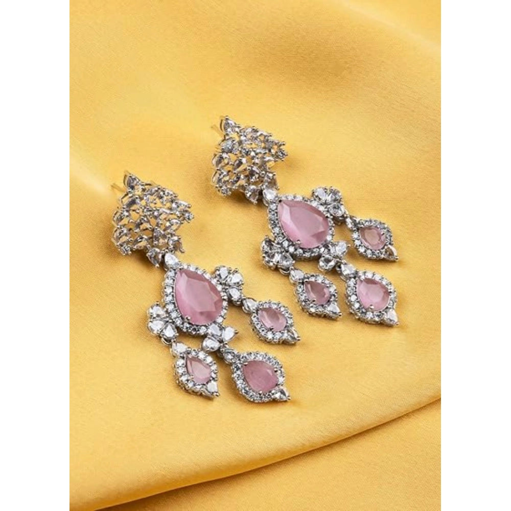 Beautiful Women's Brass Silver Plated Drop Earrings