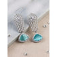Stunning Women's Brass Silver Plated Drop Earrings