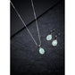 Classy Women's Brass Silver Plated Pendant Set