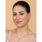 Classy Women's Brass Silver Plated Pendant Set