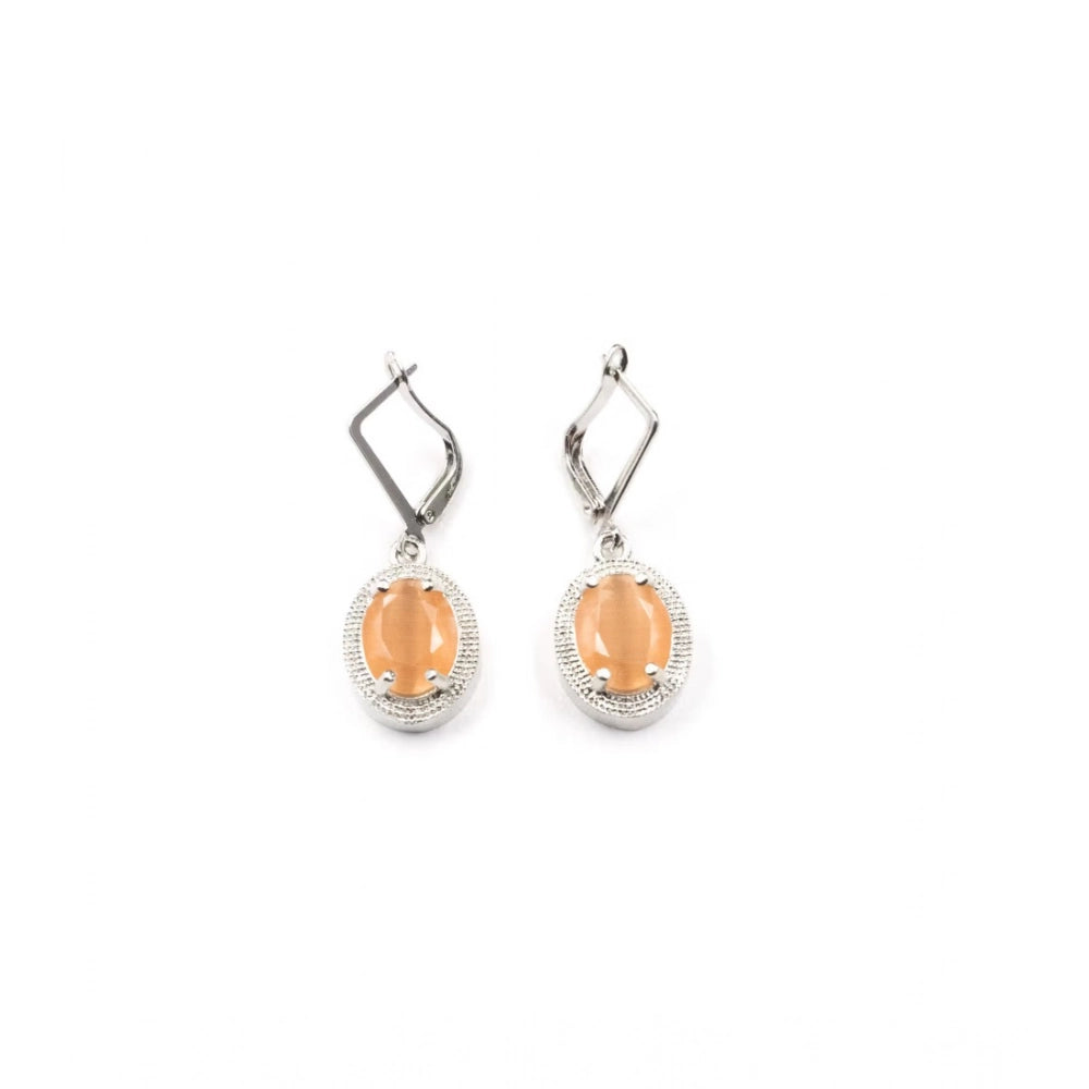 Classy Women's Brass Silver Plated Pendant Set
