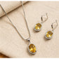 Classy Women's Brass Silver Plated Pendant Set