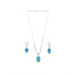 Classy Women's Brass Silver Plated Pendant Set