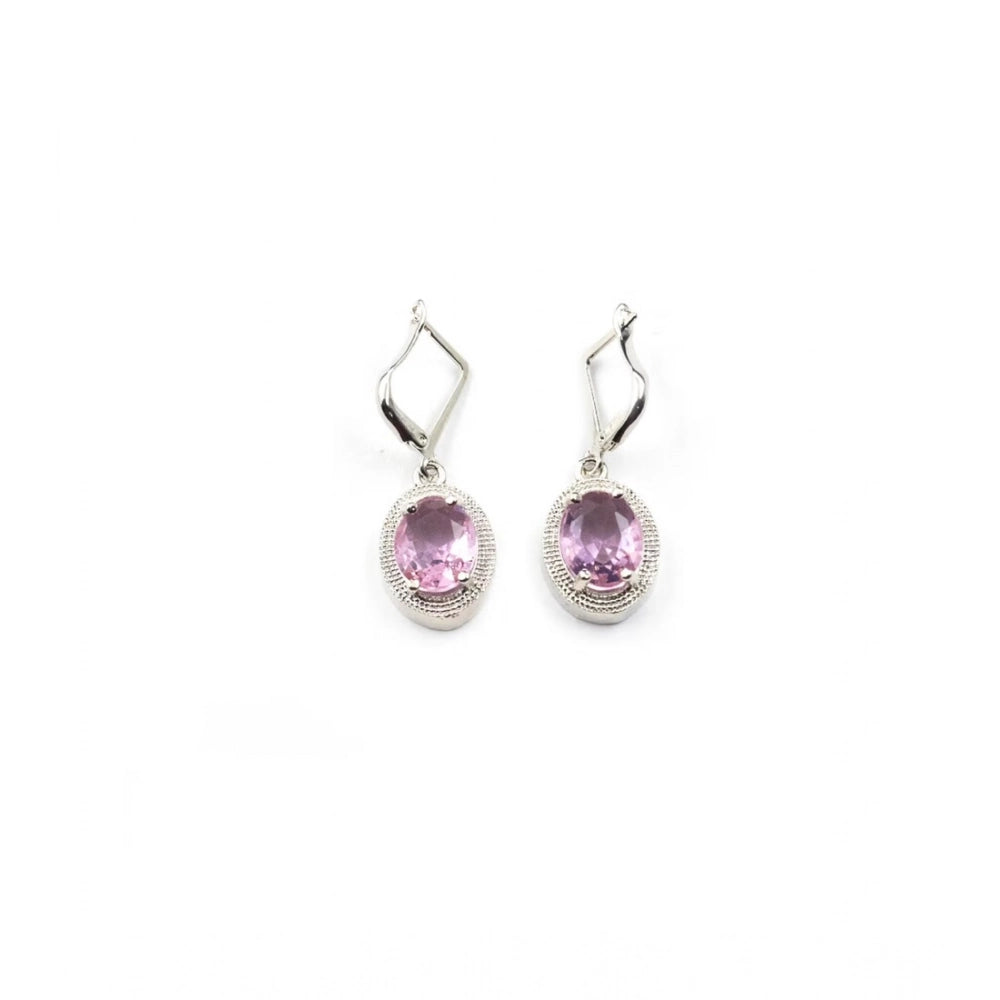 Classy Women's Brass Silver Plated Pendant Set