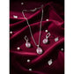 Classy Women's Brass Silver Plated Pendant Set