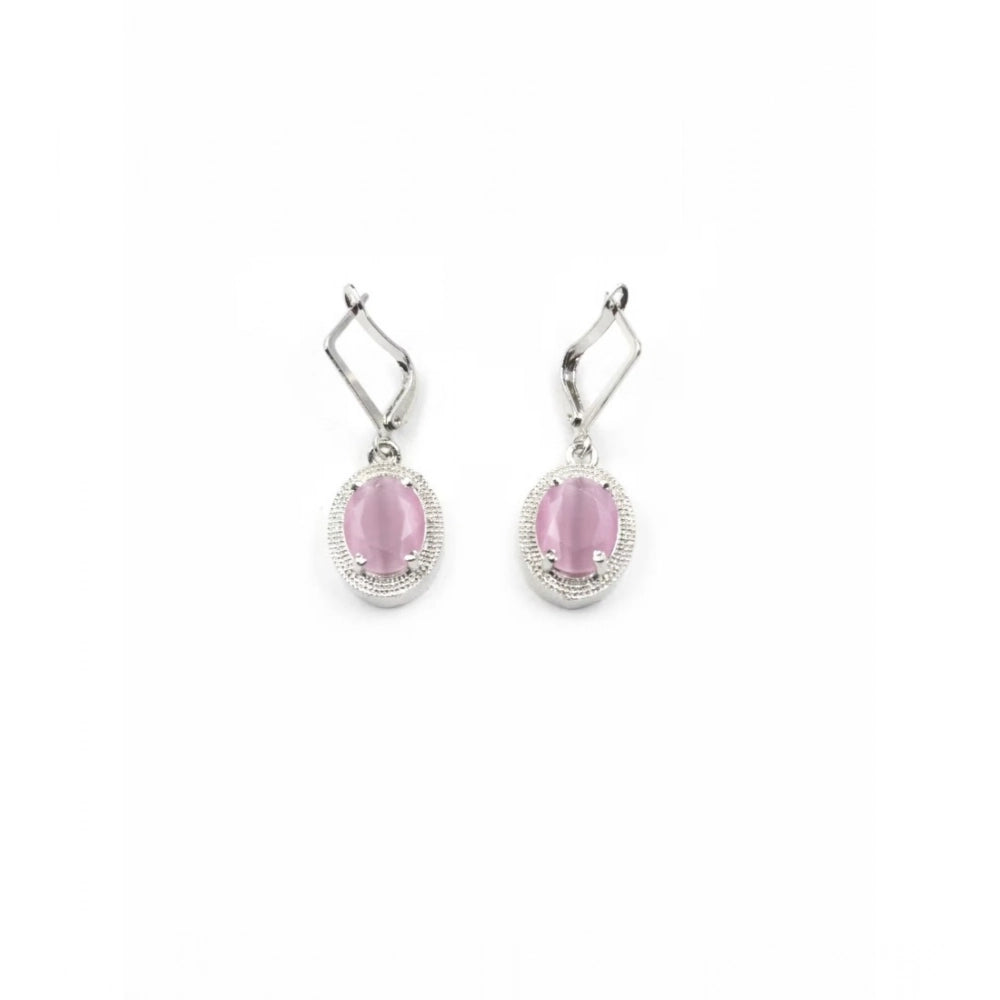 Classy Women's Brass Silver Plated Pendant Set