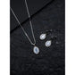 Classy Women's Brass Silver Plated Pendant Set