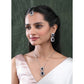 Stylish Women's Brass Silver Plated Pendant Set