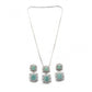 Stylish Women's Brass Silver Plated Pendant Set
