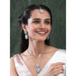 Stylish Women's Brass Silver Plated Pendant Set
