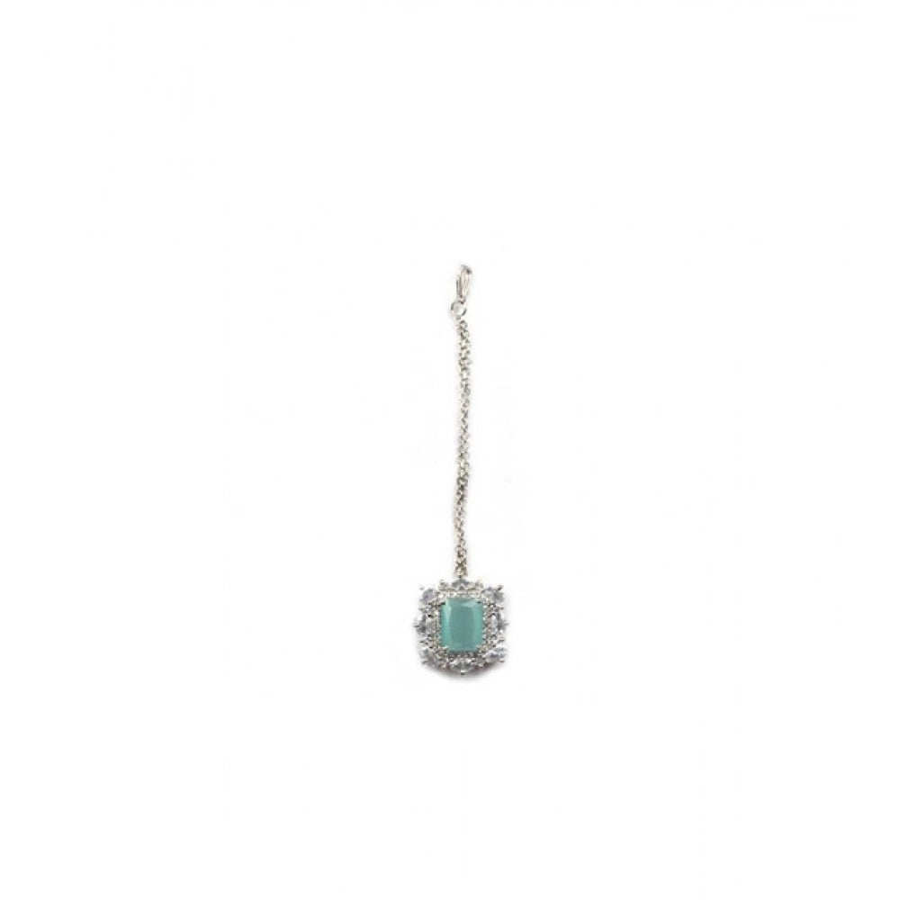 Stylish Women's Brass Silver Plated Pendant Set