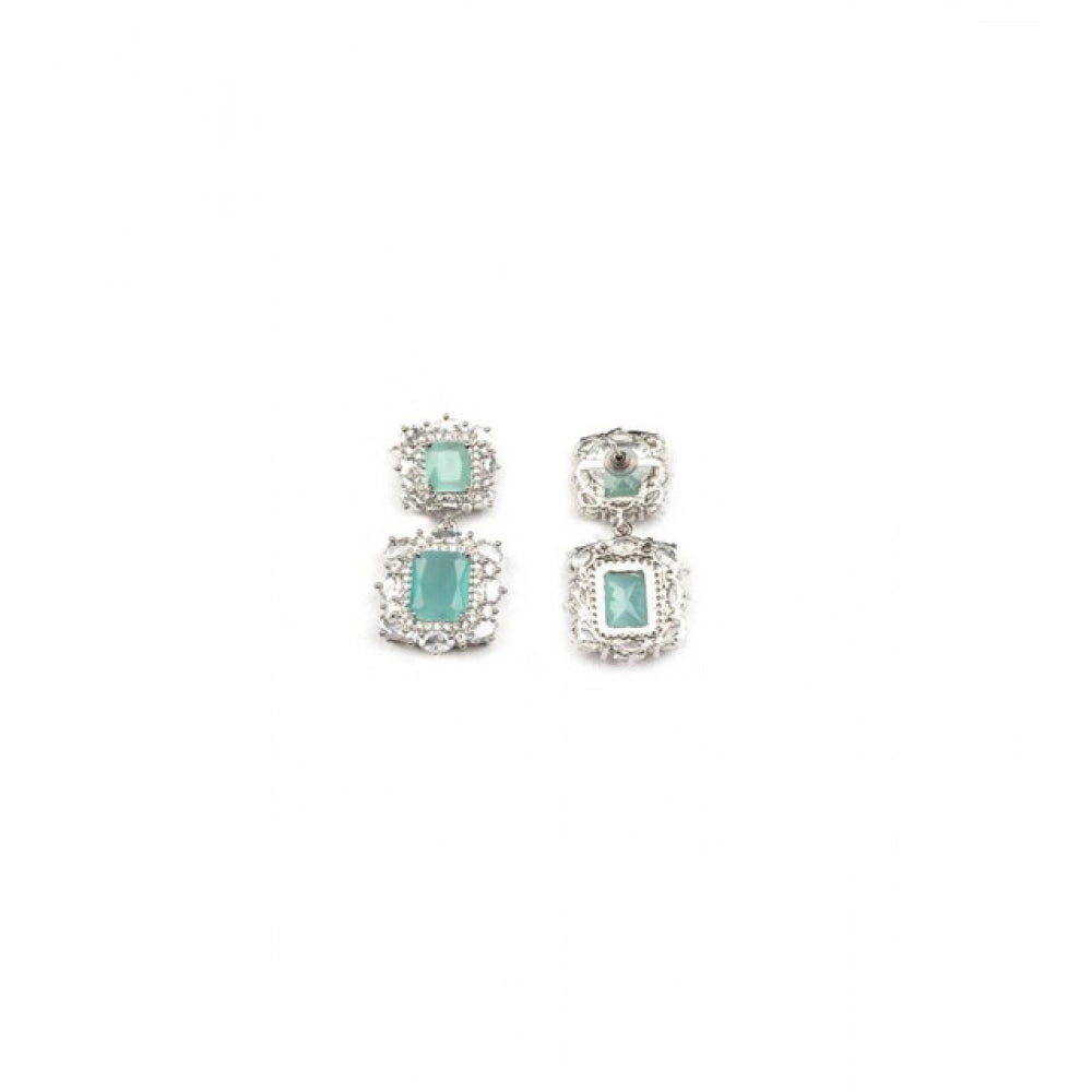 Stylish Women's Brass Silver Plated Pendant Set