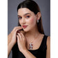 Pretty Women's Brass Silver Plated Pendant Set