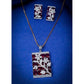 Pretty Women's Brass Silver Plated Pendant Set