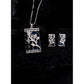 Pretty Women's Brass Silver Plated Pendant Set