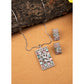 Pretty Women's Brass Silver Plated Pendant Set