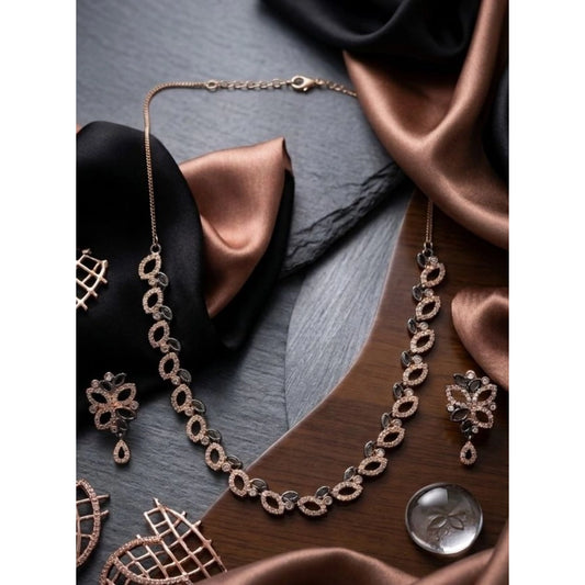 Graceful Women's Brass Silver Plated Necklace set