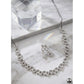 Stunning Women's Brass Silver Plated Necklace set