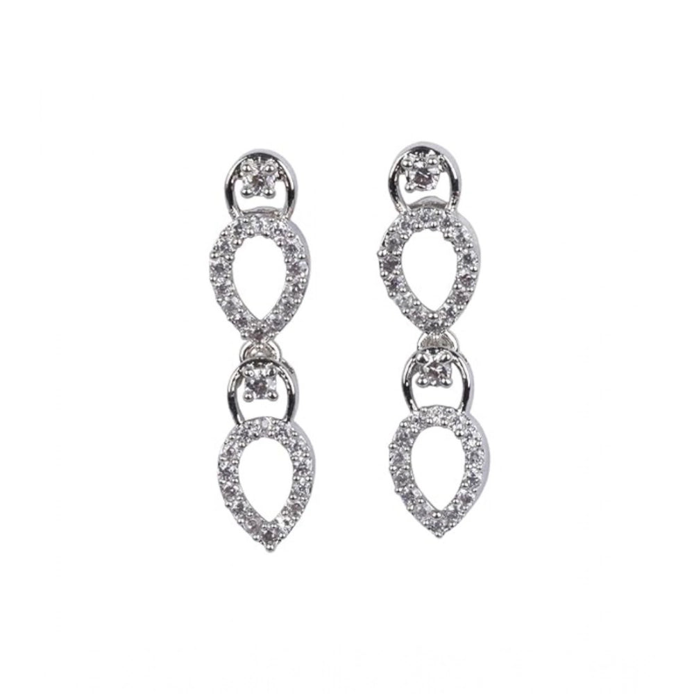 Stunning Women's Brass Silver Plated Necklace set