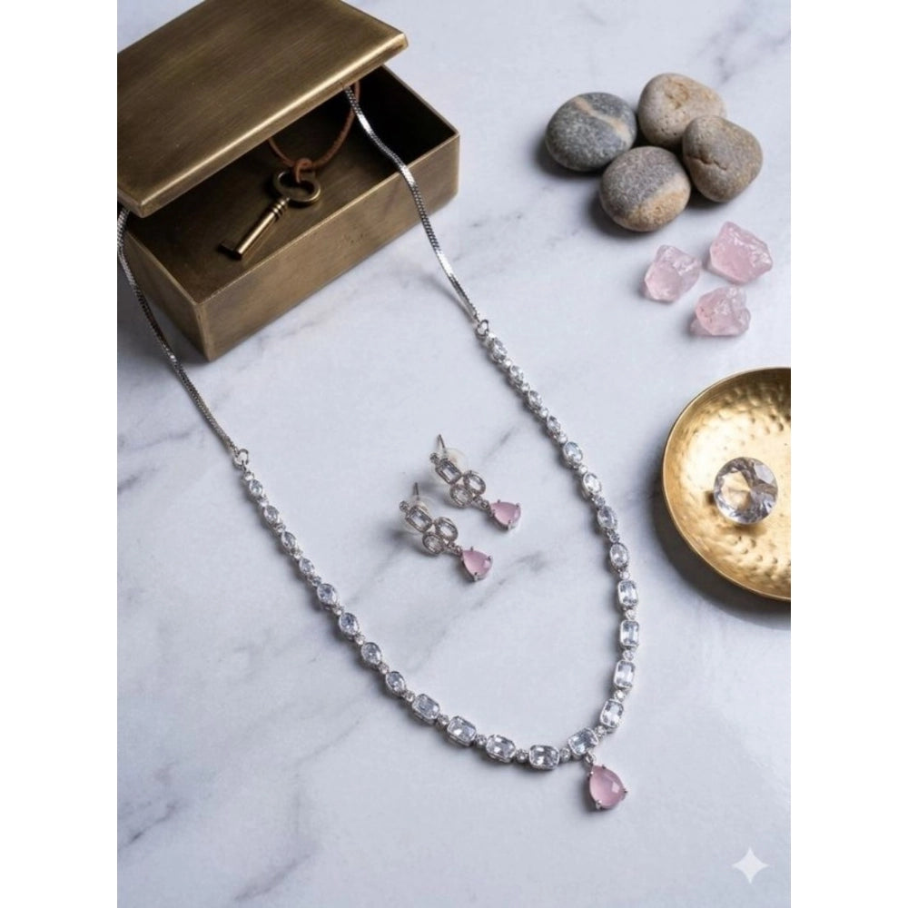 Beautiful Women's Brass Silver Plated Necklace set
