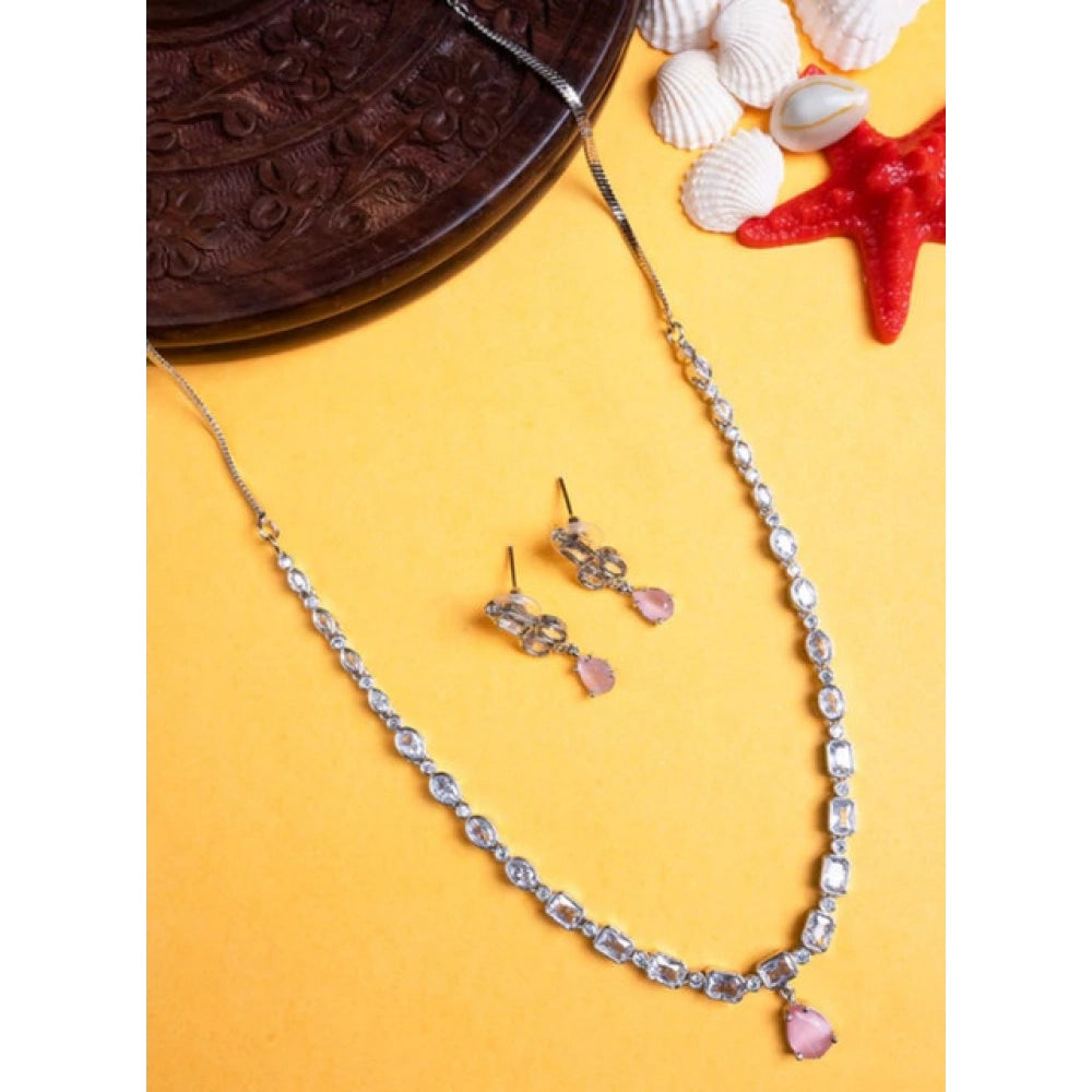 Beautiful Women's Brass Silver Plated Necklace set
