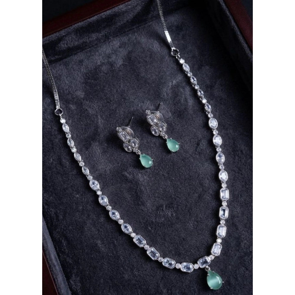 Beautiful Women's Brass Silver Plated Necklace set