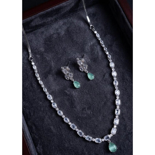 Beautiful Women's Brass Silver Plated Necklace set